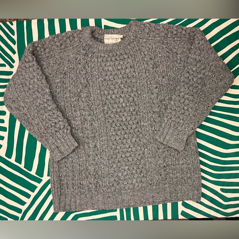 Vintage Grey Cable Knit Sweater